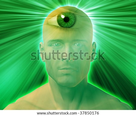 Man with third eye, psychic supernatural senses