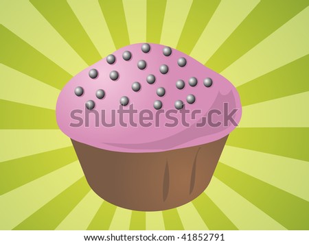 muffin clip art. stock photo : Fancy decorated cupcake muffin illustration clip art