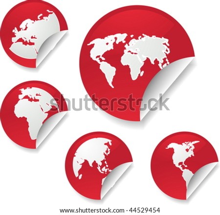 the world map round. stock vector : World map icons