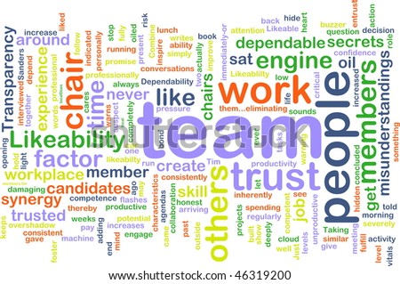 Word cloud concept illustration of people team