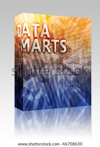 Software package box Data mart abstract, computer technology concept illustration