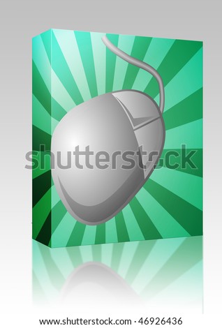 Software package box Computer mouse peripheral hardware input device illustration