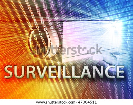 Security video camera digital surveillance equipment illustration