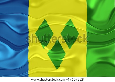 Flag Of Saint Vincent And Grenadines, National Country Symbol 