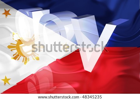 stock photo Flag of Philippines national country symbol illustration wavy 