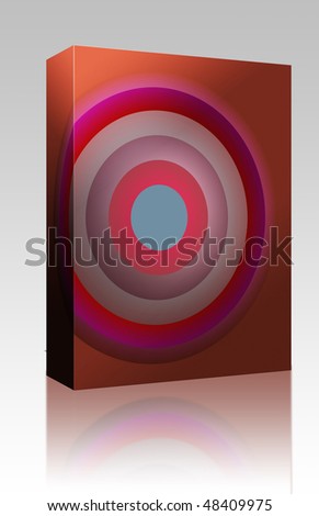 Software package box Round circles of color, abstract illustration