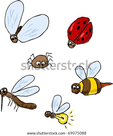 firefly insect cartoon. stock photo : Cute cartoon