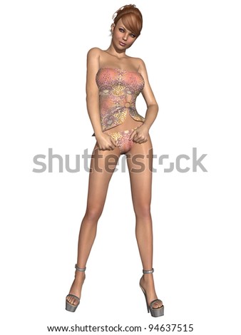 Beautiful young woman with sexy clothes