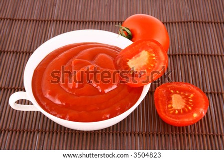 Food ingredients - tomato paste jar-red tomato