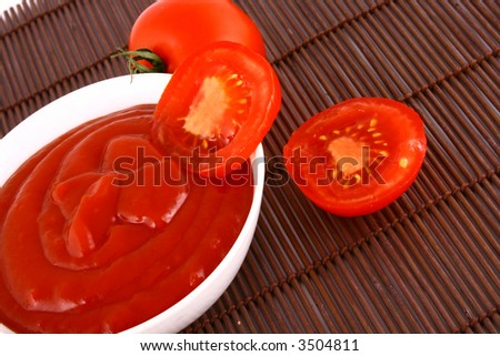 Food ingredients - tomato paste jar-red tomato