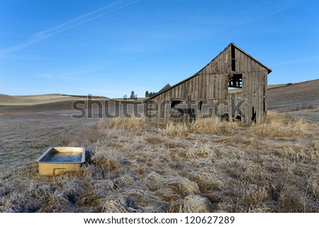 Old barn and a tub north of Potlach, Idaho.