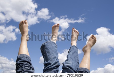 Feeling relaxed and letting the bare feet air out in the sun.