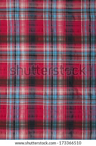 Close-up of a piece of red checked fabric