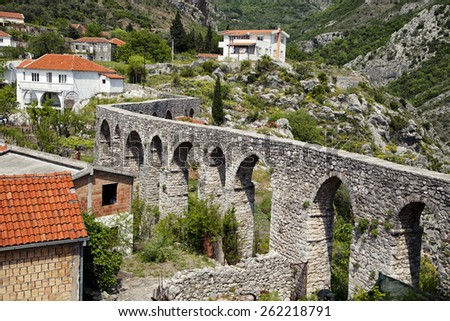 Ruins of an aqueduct in Old Bar (Stary Bar), Montenegro