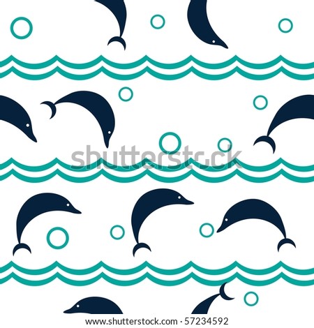 Background Images Of Dolphins. stock vector : Seamless vector ackground with dolphins