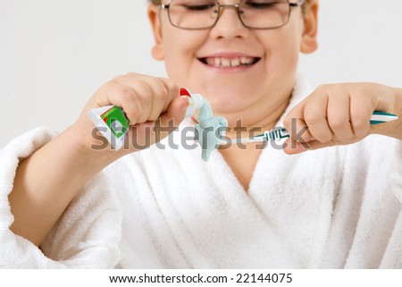 Boy Cleaning Teeth