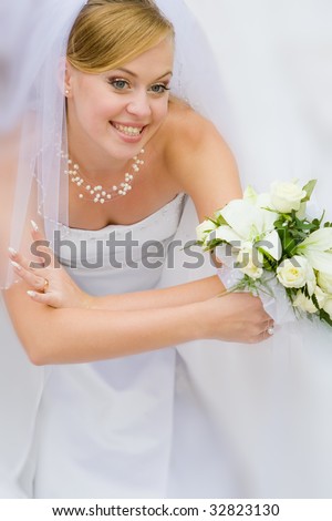 Young beautiful bride wedding portrait