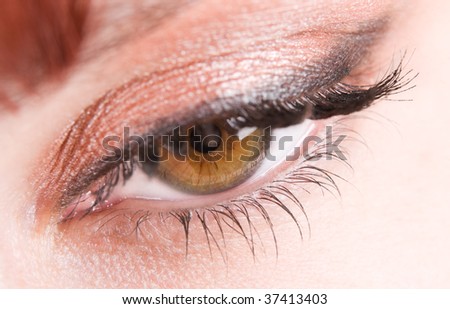 picture of beautiful woman open  eye closeup