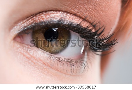 picture of beautiful woman open  eye closeup