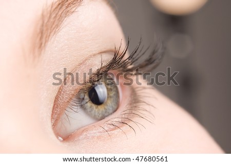 picture of beautiful woman open eye closeup
