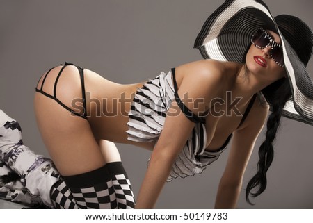 Black And White Model Images. stock photo : Beautiful model