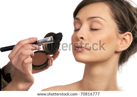 makeup artist work. Make-up artist doing