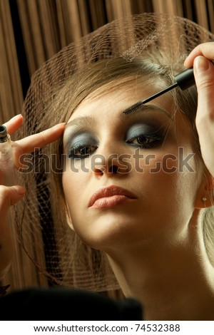 glamour model makeup. glamour model makeup. stock
