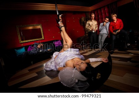 Crazy bachelor\'s party in strip club