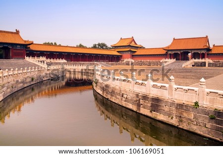 Orange canal in Forbidden city, Beijing, China
