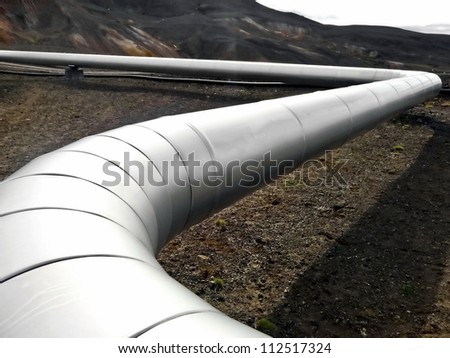 Oil and gas pipeline in in arctic desert