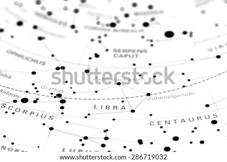 Libra star map zodiac