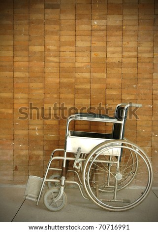 a wheel chair in a hospital