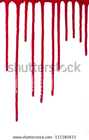 Blood drips oozing down