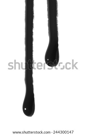 Ink or crude oil drips running down