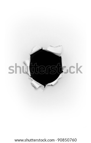 Bullet Hole In Paper Stock Photo 90850760 : Shutterstock