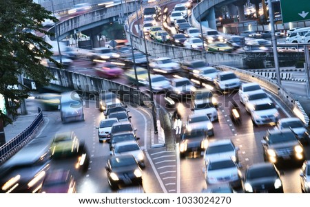 Controlled-access highway in Bangkok during rush hour.