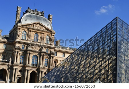 PARIS, FRANCE Ã¢Â?Â? SEPTEMBER 23: Louvre Museum in Paris, France on September 23, 2013, major touristic attraction in Paris and the world\'s most visited museum, with more than 8 million visitors each year