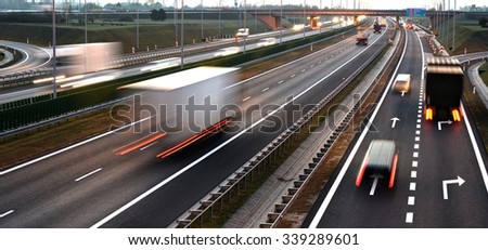 Four lane controlled-access highway in Poland.