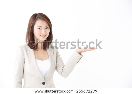 Asian corporate officer with finger point out