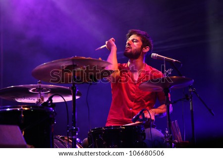 LOULE, PORTUGAL - JUNE 29: Paus performs onstage in a world music festival at festival med on June 29, 2012 in Loule, Portugal.