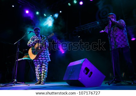 LOULE, PORTUGAL - JUNE 30: Boubacar Traora from Mali performs onstage in a world music festival at festival med on June 30, 2012 in Loule, Portugal.