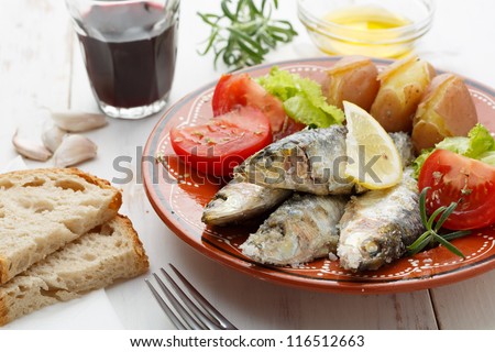portuguese sardines cooked with sea salt