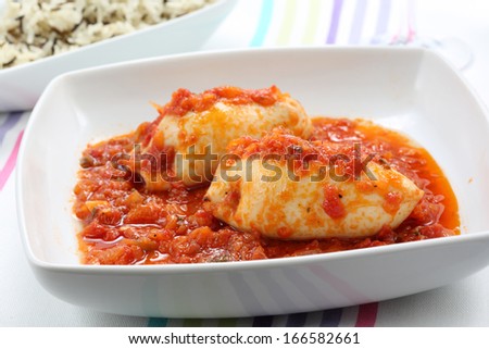 Traditional portuguese dish-stuffed squids-mediterranean diet