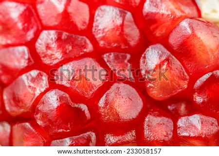Macro of an organic pomegranate fruit - Shallow DOF