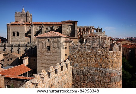 The Spanish city of Avila, UNESCO World Heritage Site, is famous for for having a complete medieval city walls and an outstanding number of romanesque churches.