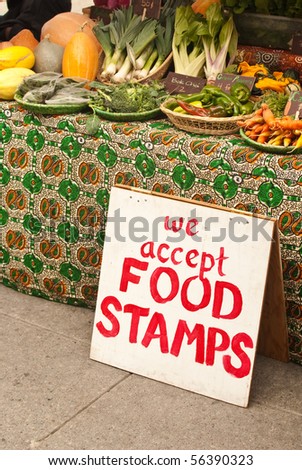 Market Sign for Food Stamps