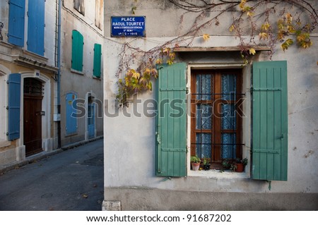 A cute street in southern France in Saint-Remy-de-Provence