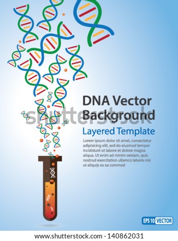Vector Background DNA Strands coming out of a Test Tube Creative Concept for showing Biotechnology Innov ation Invention Bio-Science Clone and many other ideas Vector Background DNA Strands coming out of a Test Tube Creative Concept for showing Biotechnology Innov ation Invention Bio-Science Clone and many other ideas