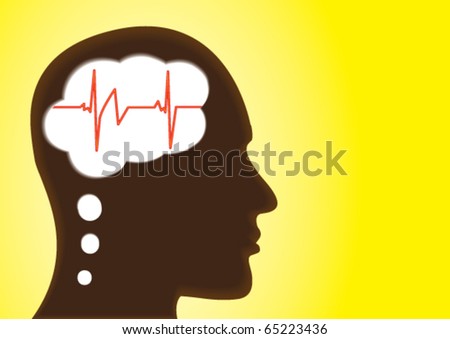 Thinking Head â?? Depicting Heart-Health, cardiogram, emotion, Love