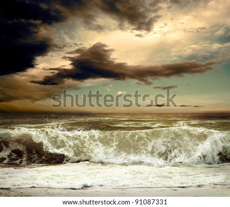View of storm seascape